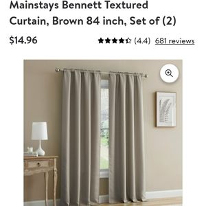 Taupe Mainstays curtains (2 panel pairs, 4 panels altogether) 40x84